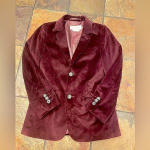 Velvet/velour Maroon/Burgandy Boys Blazer